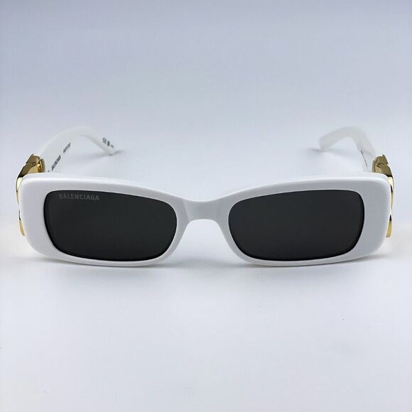 SALE! NEW Balenciaga  BB0096S 011 White Logo Grey Rectangle Unisex Sunglasses main image 15